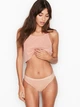 Хлопковые трусики бикини Victoria's Secret бежевого цвета р. M арт. 30678 - изображение 1