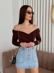 Жіночий боді з драпіруванням 1119, шоколадний, one size - зображення 6