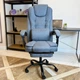 Кресло компьютерное FC-04 DEXON AXIS из ткани, с поясничной подушкой, с подставкой для ног, Серый - изображение 8