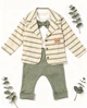 Костюм детский 3 в 1 в полоску Kiddo оливковый 74 см - изображение 1