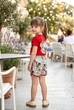 Костюм с шортами "Комикс-принт" Kiddo красный 110 см - изображение 2
