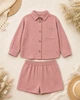 Костюм для девочки «Креп жатка» Kiddo пудровый 104 см - изображение 3