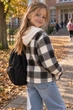Рубашка теплая флисовая в клетку со стразами Kiddo коричневый 134 см - изображение 2