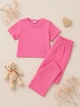 Костюм в рубчик «Pink Mood» Kiddo розовый 122 см - изображение 3