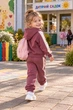 Костюм-двойка теплый с бантиком Kiddo бордовый 86 см - изображение 2