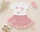 Комплект для девочки BOW TULLE SET Kiddo пудровый 92 см - изображение 3