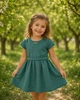 Платье жатое бирюзовое с надписью Love Kiddo зеленый 104 см - изображение 2