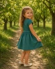 Платье жатое бирюзовое с надписью Love Kiddo зеленый 104 см - изображение 3