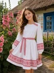 Плаття з українським орнаментом Kiddo білий 146 см - зображення 1