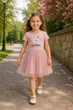 Платье для девочки «Girl Power» Kiddo пудровый 98 см - изображение 1