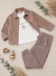 Костюм-тройка для мальчика «Vintage Club» Kiddo темный бежевый 92 см - изображение 3