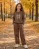 Костюм спортивный коричневый с леопардом для девочки Kiddo коричневый 110 см - изображение 2