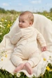 Комбинезон молочного цвета с фактурным узором и аппликацией зайчика Kiddo молочный 68 см - изображение 2