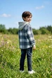 Сорочка флісова в клітинку з капюшоном для хлопчика Kiddo синій 140 см - зображення 2
