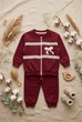 Костюм теплый бантиком «Bow love” Kiddo бордовый 92 см - изображение 2