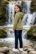 Худи на молнии с карманом кенгуру для девочки Kiddo светлый хаки 128 см - изображение 2