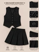 Комплект жилетка и юбка Crystal Kiddo черный 152 см - изображение 3