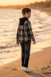 Рубашка-куртка в клетку с капюшоном для мальчика Kiddo фиолетовый 134 см - изображение 2