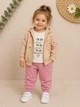Костюм-тройка для девочки YOU ARE Kiddo Сливово-бежевый 92 см - изображение 1