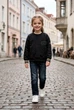 Кофта черная с вышивкой и карманом-кенгуру для девочки Kiddo черный 128 см - изображение 1