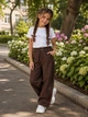 Джинси палаццо Chocolate Shine із сяючим напиленням Kiddo шоколадний 152 см - зображення 1