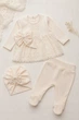 Комплект для младенца «Little Lace» Kiddo бежевый 56 см - изображение 3