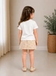 Костюм с футболкой и юбкой-шортами Kiddo бежевый 92 см - изображение 2