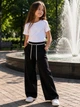 Котонові штани Palazzo Black Kiddo Чорний розмір 110 (KIDDO-F5784B7FA0654F15AC9C98FE07980685) - зображення 1