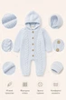 Комбинезон вязаный Little Cozy Kiddo голубой 74 см - изображение 3