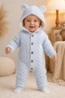 Комбинезон теплый вязаный Little Bear Kiddo голубой 74 см - изображение 1
