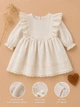 Платье льняное с кружевом “Elise” Kiddo молочный 92 см - изображение 3