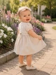Платье льняное Amelie с повязкой Kiddo молочный 68 см - изображение 2