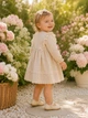 Платье льняное с кружевом “Elise” Kiddo бежевый 80 см - изображение 2