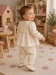 Комплект для девочки «Linen Dream» – блуза и штанишки Kiddo молочный 80 см - изображение 2