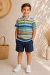 Поло для хлопчика "Веселка" зі смужками Kiddo Блакитний розмір 98 (KIDDO-BE912824C00F4543B5C77AC84E19B15B) - изображение 1