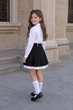 Юбка-шорты для девочки с белым кантом Kiddo черный 134 см - изображение 2