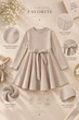 Платье Velvet Sparkle с мерцающими стразами Kiddo бежевый 110 см - изображение 3