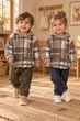 Кофта-рубашка флисовая Teddy Check на молнии Kiddo коричневый 86 см - изображение 1