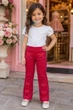 Штани червоні з бантами та візерунком Kiddo Червоний розмір 104 (KIDDO-F4116369A8474B84A2C44DBC9D30024B) - зображення 1