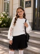 Блуза Elegant Lace Kiddo Молочний Lace Wings розмір 134 (KIDDO-C9AEC8A2FF4E48F38E8F3B2C402595D1) - изображение 1