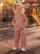 Костюм велюровый «Mia» Kiddo персиковый 92 см - изображение 1