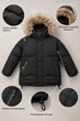 Зимова парка Urban з хутряним капюшоном Kiddo Чорний розмір 134 (KIDDO-7D551B07263C42BF8D46D824878728EC) - изображение 3