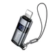 Перехідник HOCO UA36B C male to USB female OTG transparent adapter Black - зображення 5