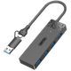 USB-концентратор-разветвитель UNITEK USB 3.0 с 4 портами расширения USB и разъемом питания. Двухпортовый разъем USB/Type-C, совместимый с ноутбуками, планшетами и смартфонами. Универсальный адаптер «один к одному». - изображение 4