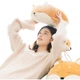 Плюшева лялька серії MINISO Shiba Inu, іграшка для лежачої пози, подушка з м'якою іграшкою, компаньйон для сну, подушка для спальні та офісу, подарунок на день народження - зображення 1