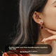 Сережки-кліпси Dairo Red Pearl для жінок без пірсингу, маленькі сережки-кліпси в стилі Chanel, осінь-зима, святкові сережки-кліпси від комарів, аксесуари для вух - зображення 5