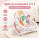 Детское кресло-качалка 2в1 от рождения до 3–4 лет с вибрацией Регулируемая спинка Игровая дуга Съемный чехол Шезлонг для сна кормления и отдыха - изображение 1
