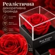 Подарочная шкатулка с декоративной красной розой под прозрачным колпаком и ящиком для украшений, 10,2 × 8,1 × 8,1 см - изображение 3