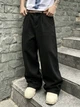 Мужские базовые джинсы baggy черного цвета в широком крое M - изображение 2