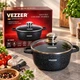 Каструля Vezzer з кришкою 4.5 л Чорна (VZ8040) - зображення 9